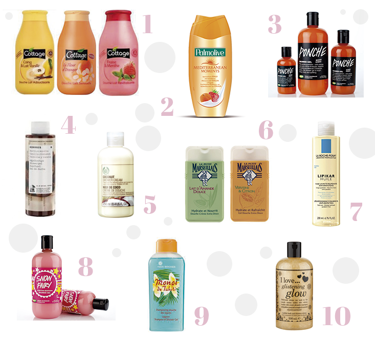 Top 10 // Mes gels douche préférés - Mango and Salt