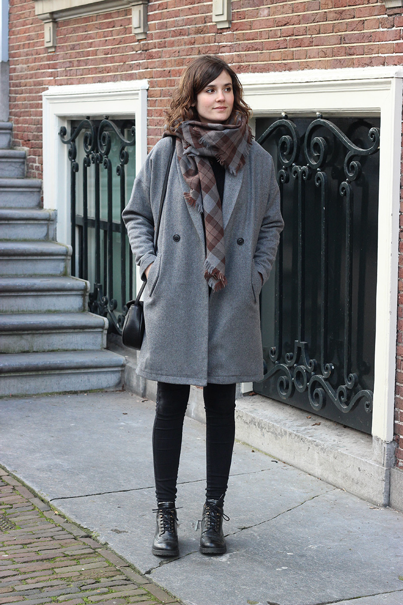 look femme manteau gris