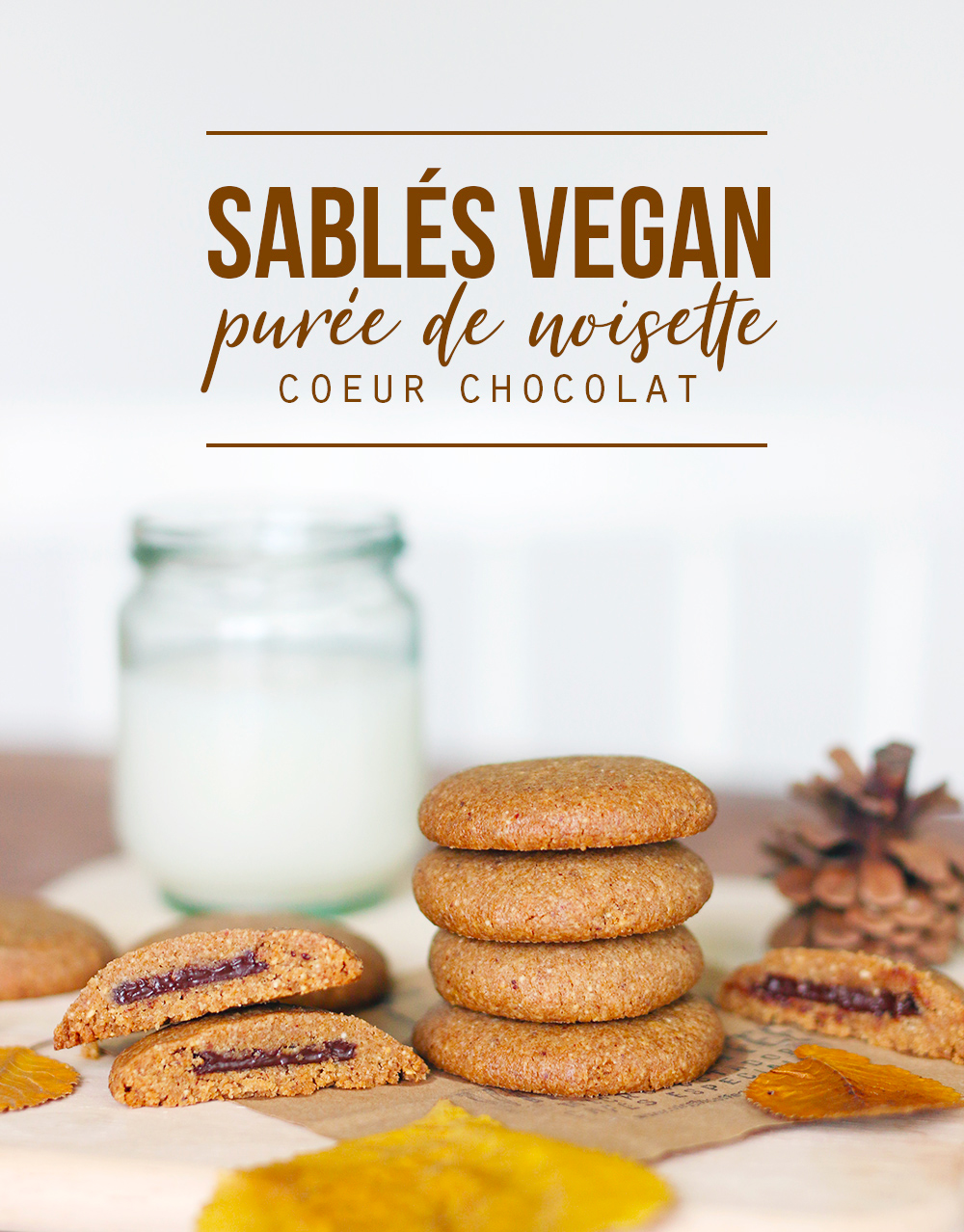 Sablés vegan à la purée de noisette et coeur chocolat - Mango & Salt